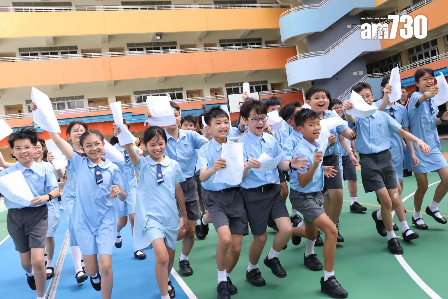 升中派位放榜，有八成半學生獲派第一志願。油蔴地天主教小學（海泓道）派位滿意率比去年增加10%，至接近95%(林俊源攝)