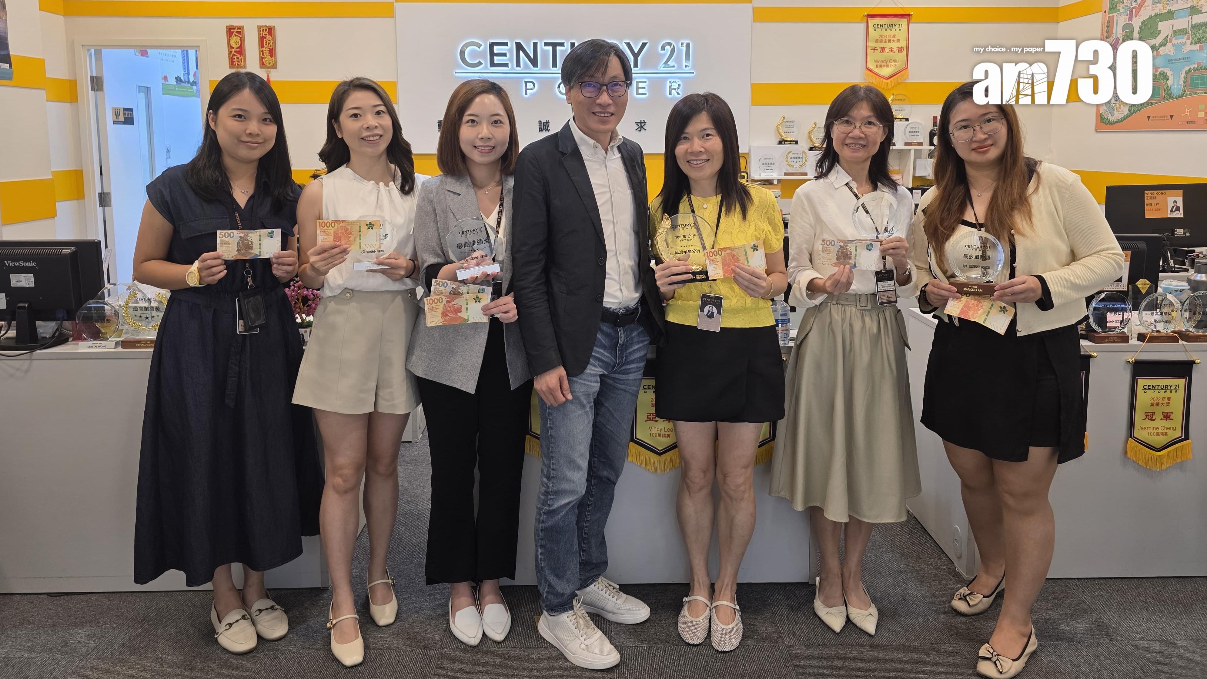 世紀21Q動力藍灣半島分行「大豐收」 上月買賣市佔率達75% 連續4個月錄過百萬業績