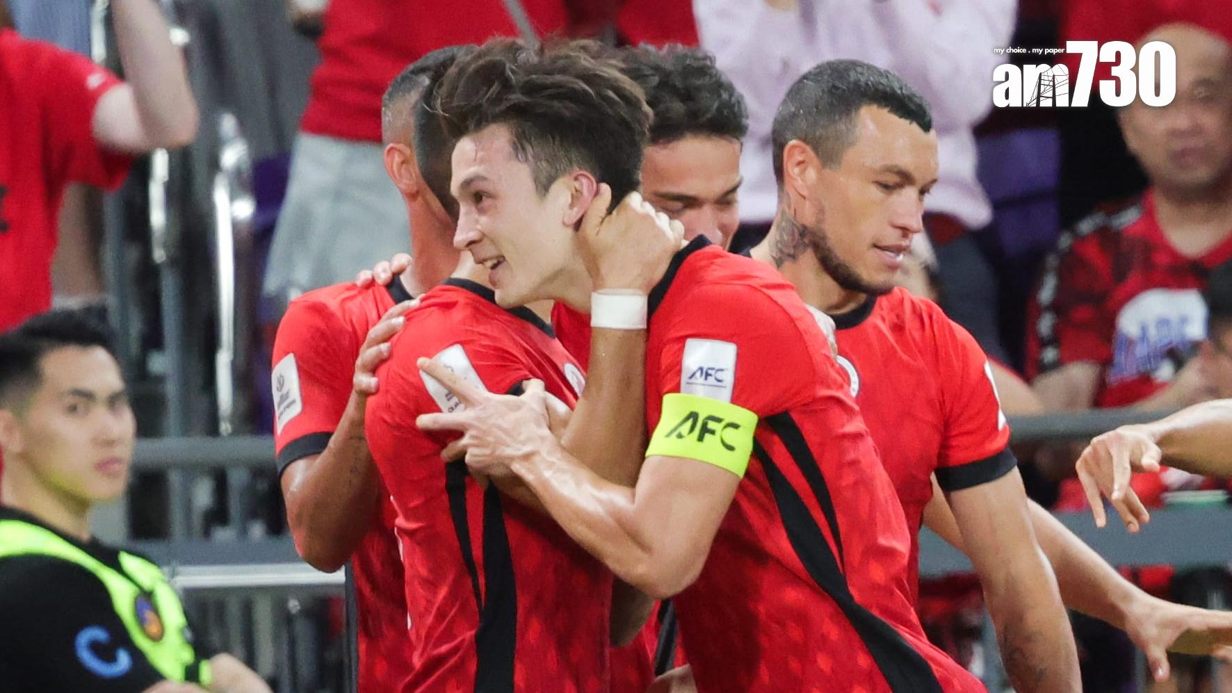 安永佳為港隊射入12碼領先。(吳康琦攝)