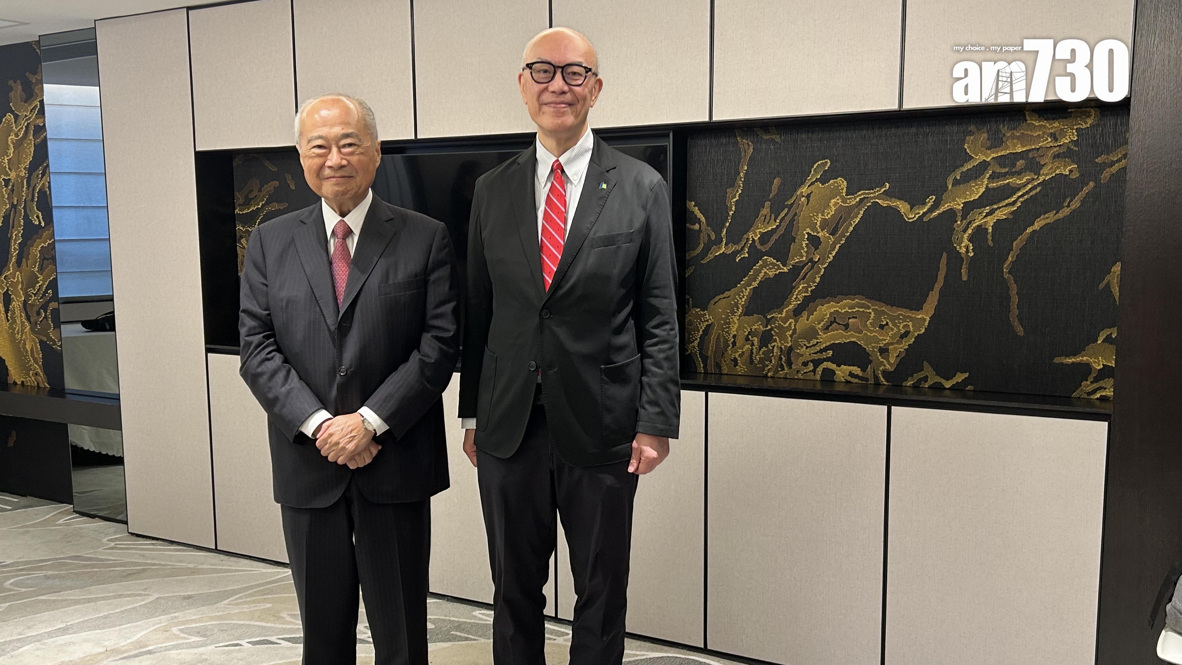 周松崗(左)和蔡宏興介紹市建局的財務狀況和未來工作計劃。(朱慧恩攝)