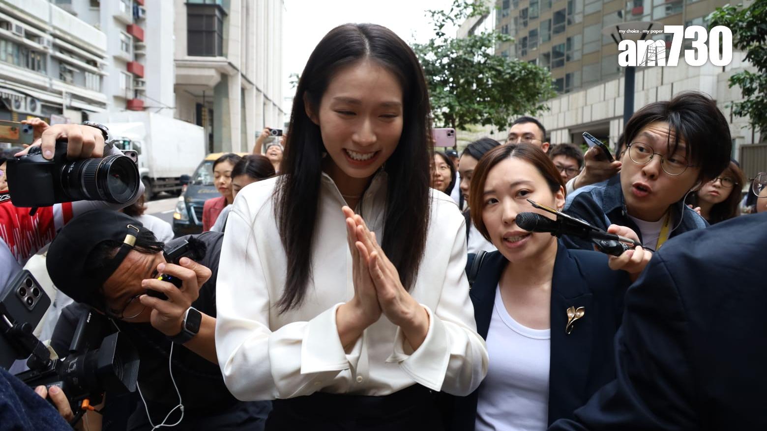 江旻憓報名參選立法會旅遊界。(鍾式明攝)