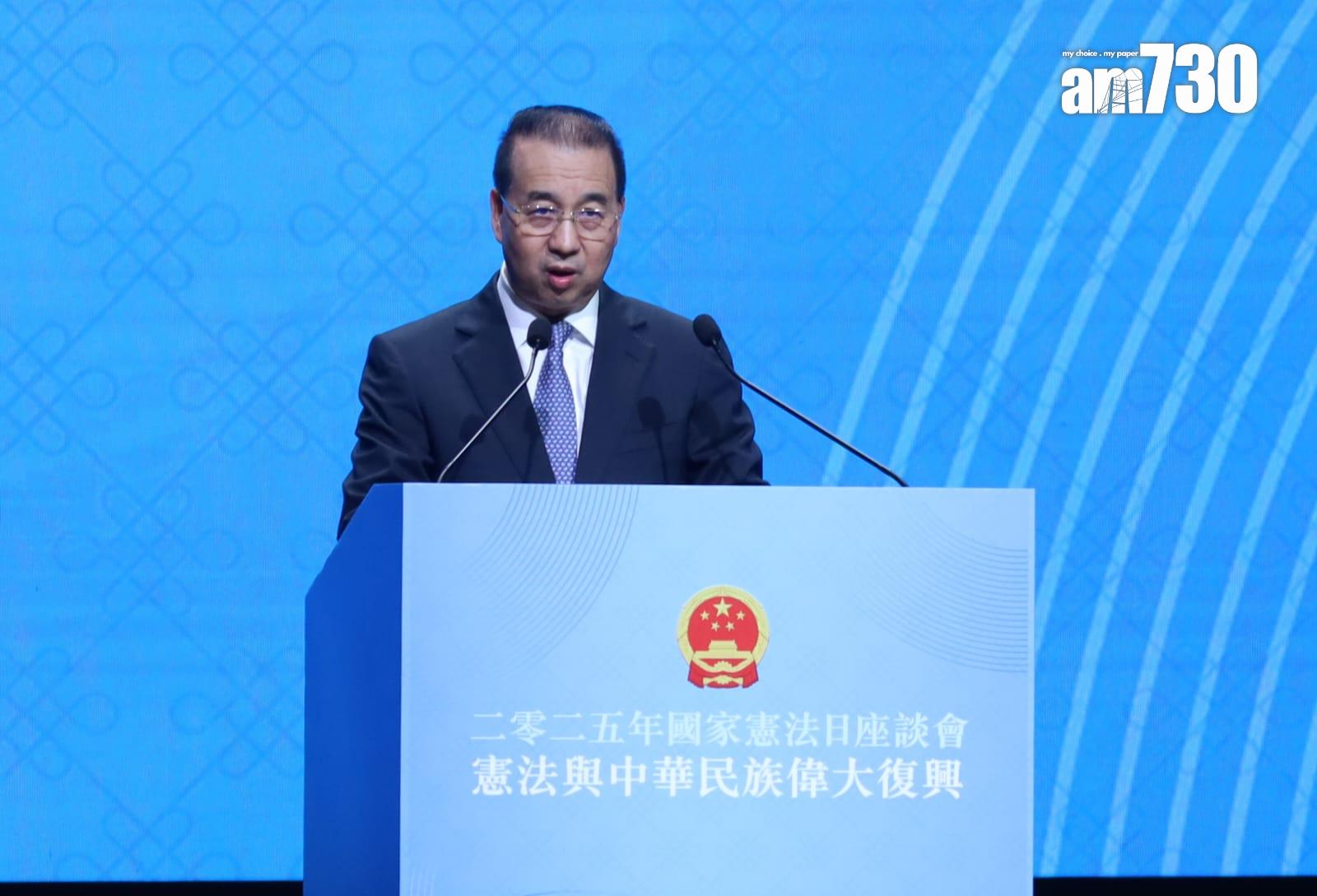 劉光源在國家憲法日座談會上表示，如期選舉尊重憲制，有利維護穩定及災後重建。(鍾式明攝)