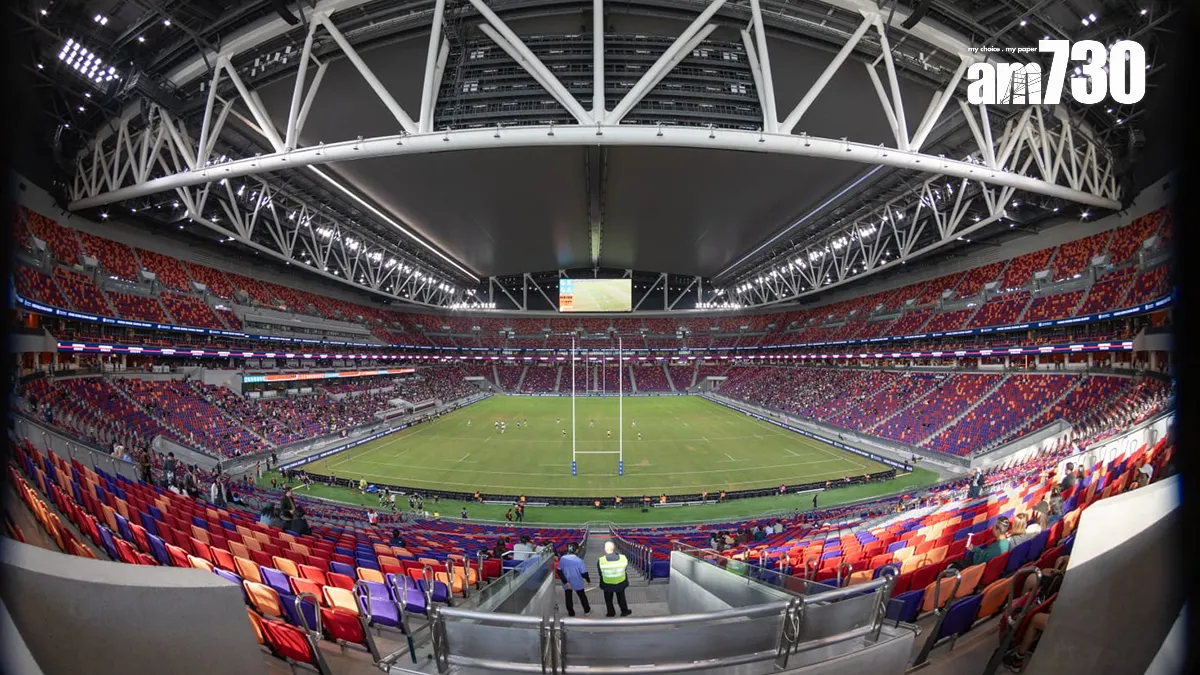 啟德體育園主場館今日舉行首場測試賽。(蘇文傑攝)